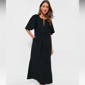 Tuckernuck Pomander Place Finley Flutter Sleeve Maxi Dress. Black. XXL. NWT.
